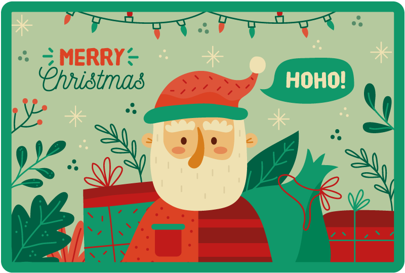 Tapis vinyle noël illustration festive de santa - TenStickers