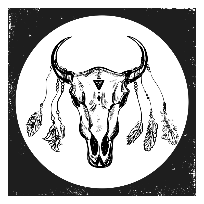 Tapis vinyle animal crâne bohème - TenStickers