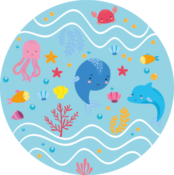 Tapis vinyle pour enfants amis océaniques - TenStickers