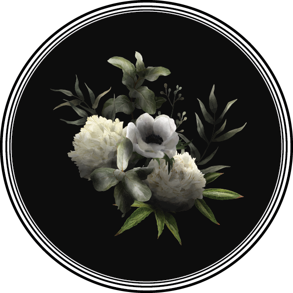 Tapis vinyle fleurs et plantes élégance monochrome florale - TenStickers