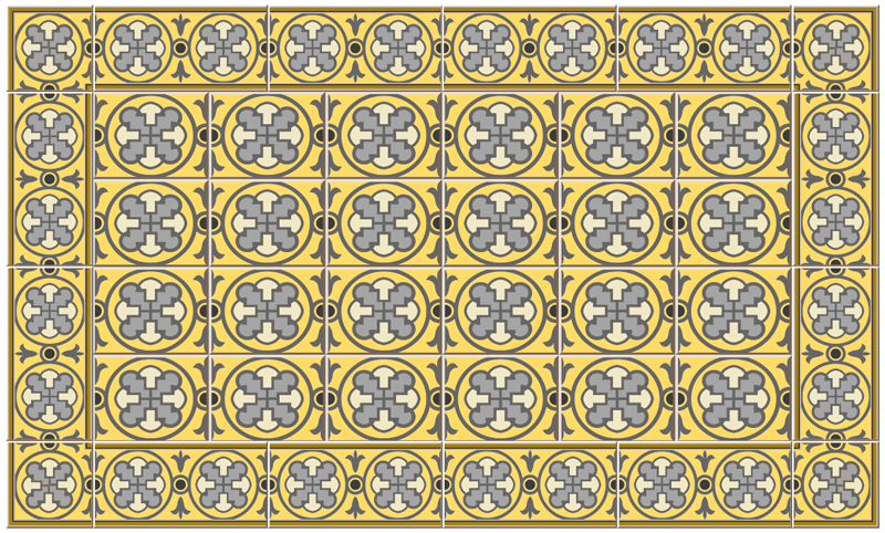 Tapis vinyle carreaux de ciment méditerranéen orné - TenStickers