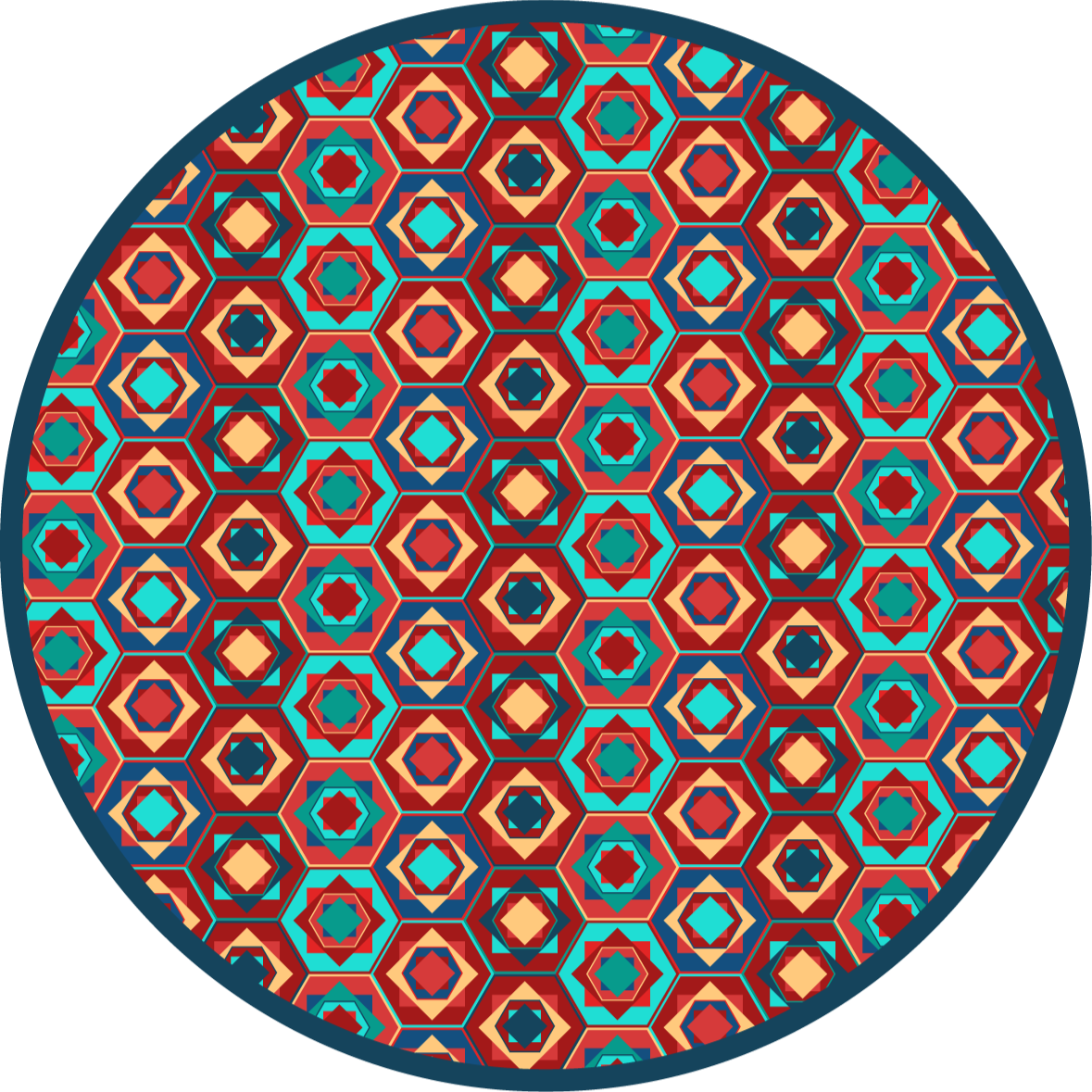 Tapis vinyles géométriques cercle d'harmonie géométrique - TenStickers