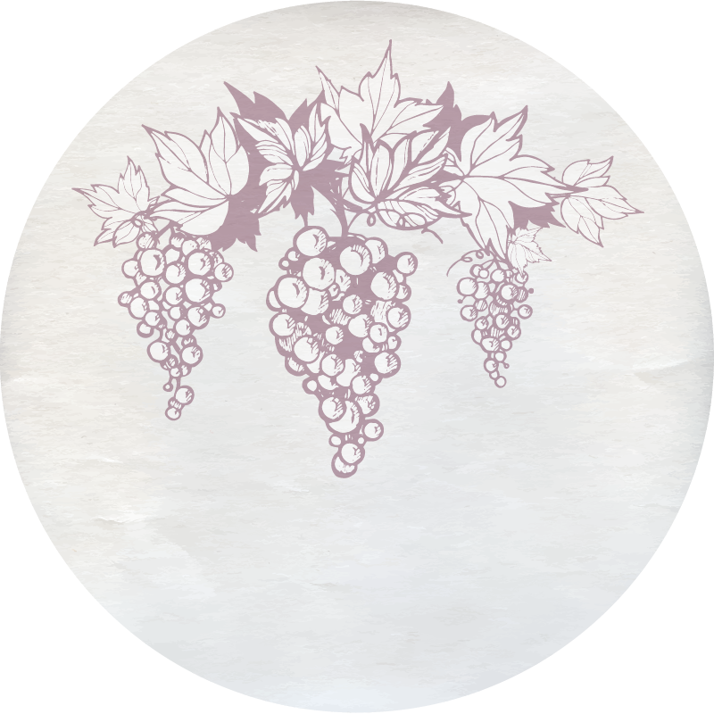 Tapis vinyle fleurs et plantes emblème botanique des raisins - TenStickers