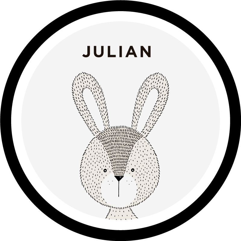Tapis vinyle chambre bébé lapin personnalisé - TenStickers