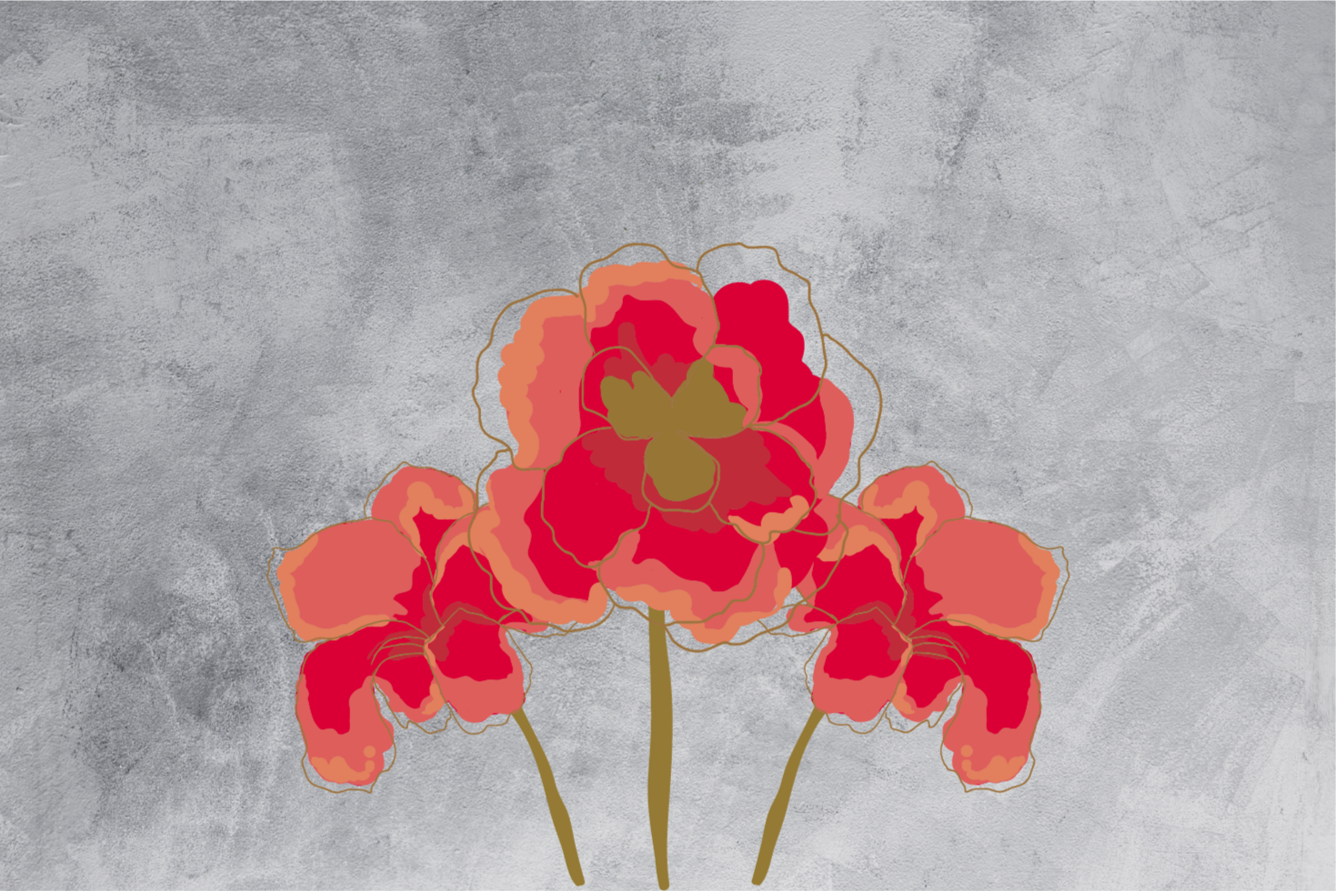 Tapis vinyle fleurs et plantes trio de fleurs - TenStickers