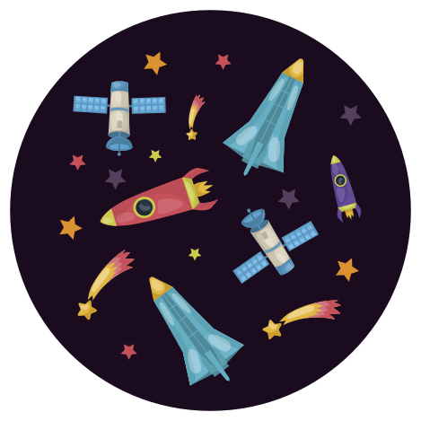 Tapis vinyle pour enfants exploration de vaisseaux spatiaux - TenStickers