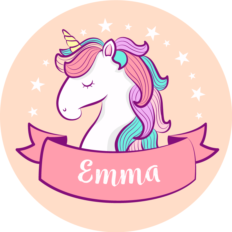 Tapis vinyle personnalisé licorne personnalisée - TenStickers