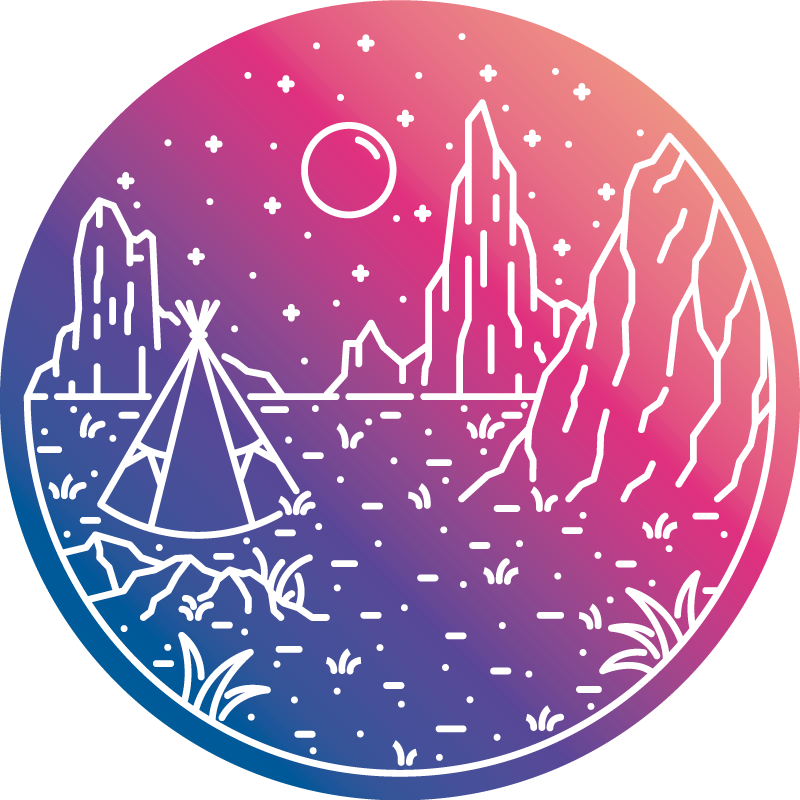 Tapis vinyle nature scène de nuit de camping - TenStickers
