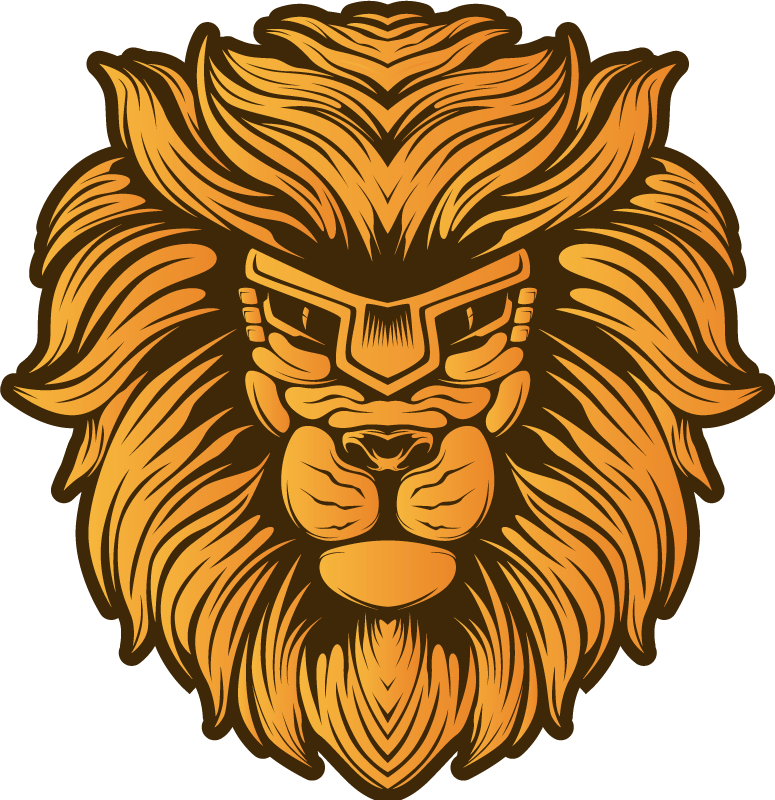 Tapis vinyle animal illustration de portrait de lion - TenStickers
