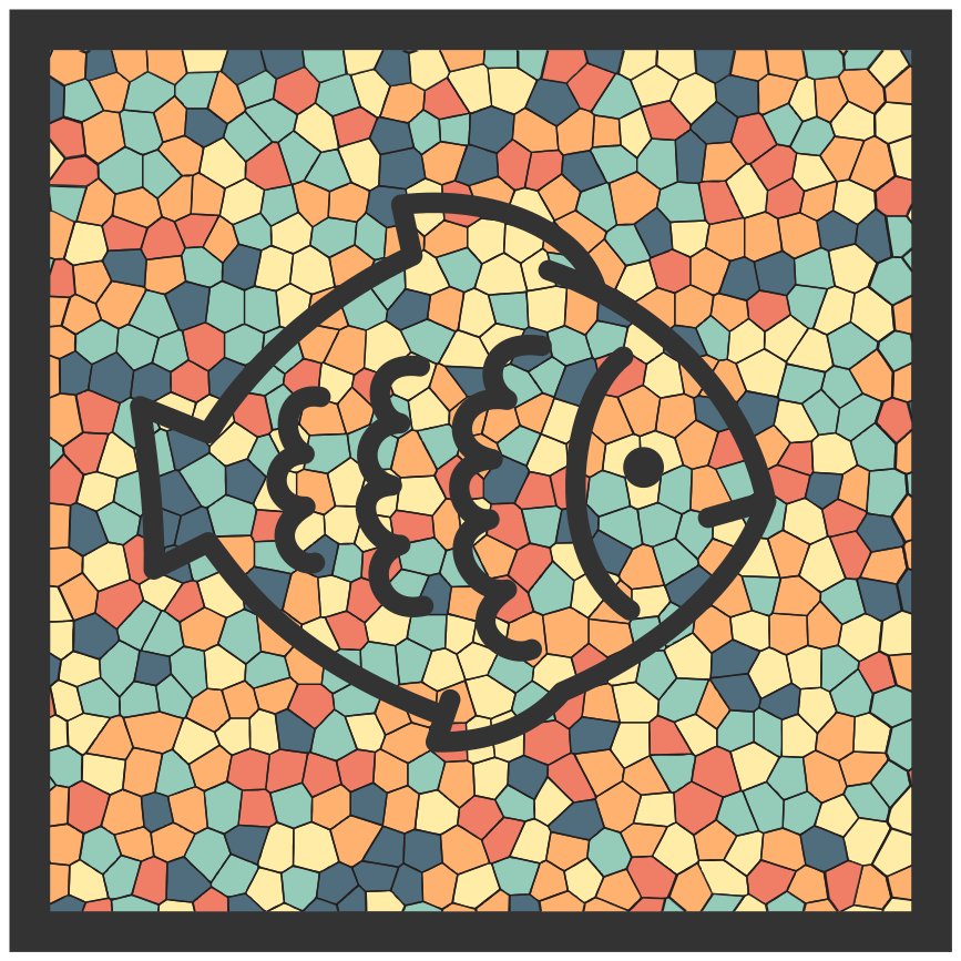 Tapis mosaique vinyle motif de poisson en mosaïque - TenStickers