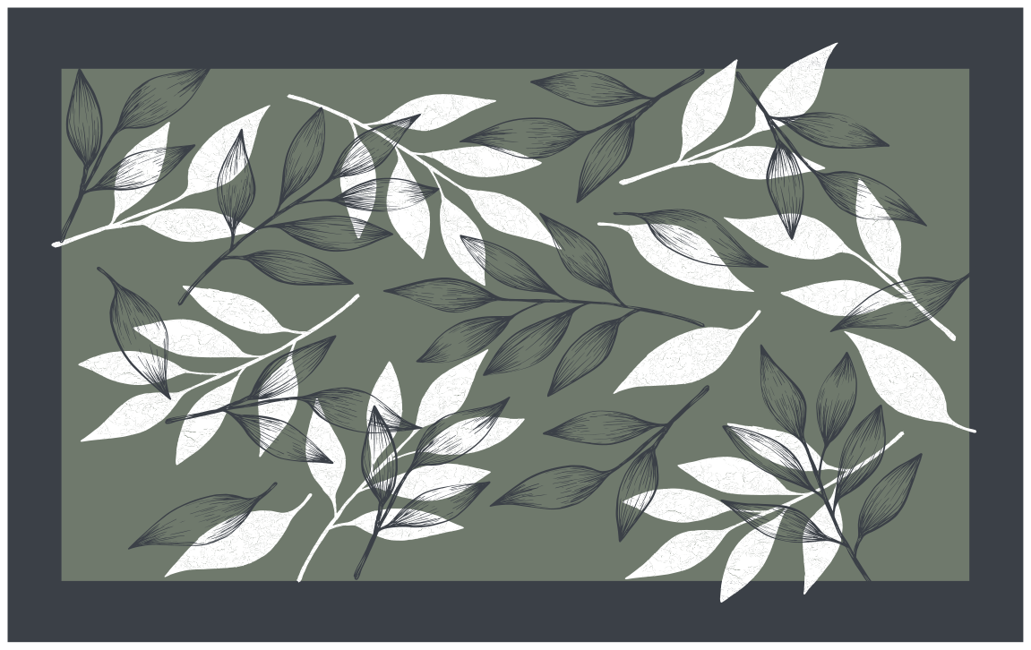 Tapis vinyle fleurs et plantes motif botanique feuillu - TenStickers