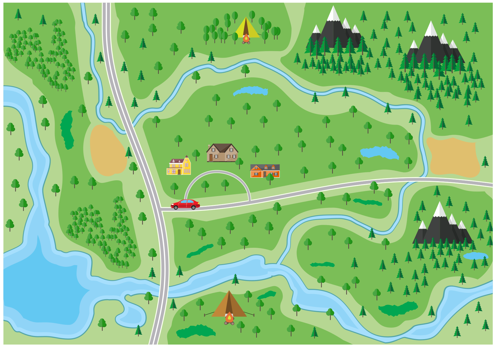 Tapis vinyle autouroute parcours de jeu interactif - TenStickers