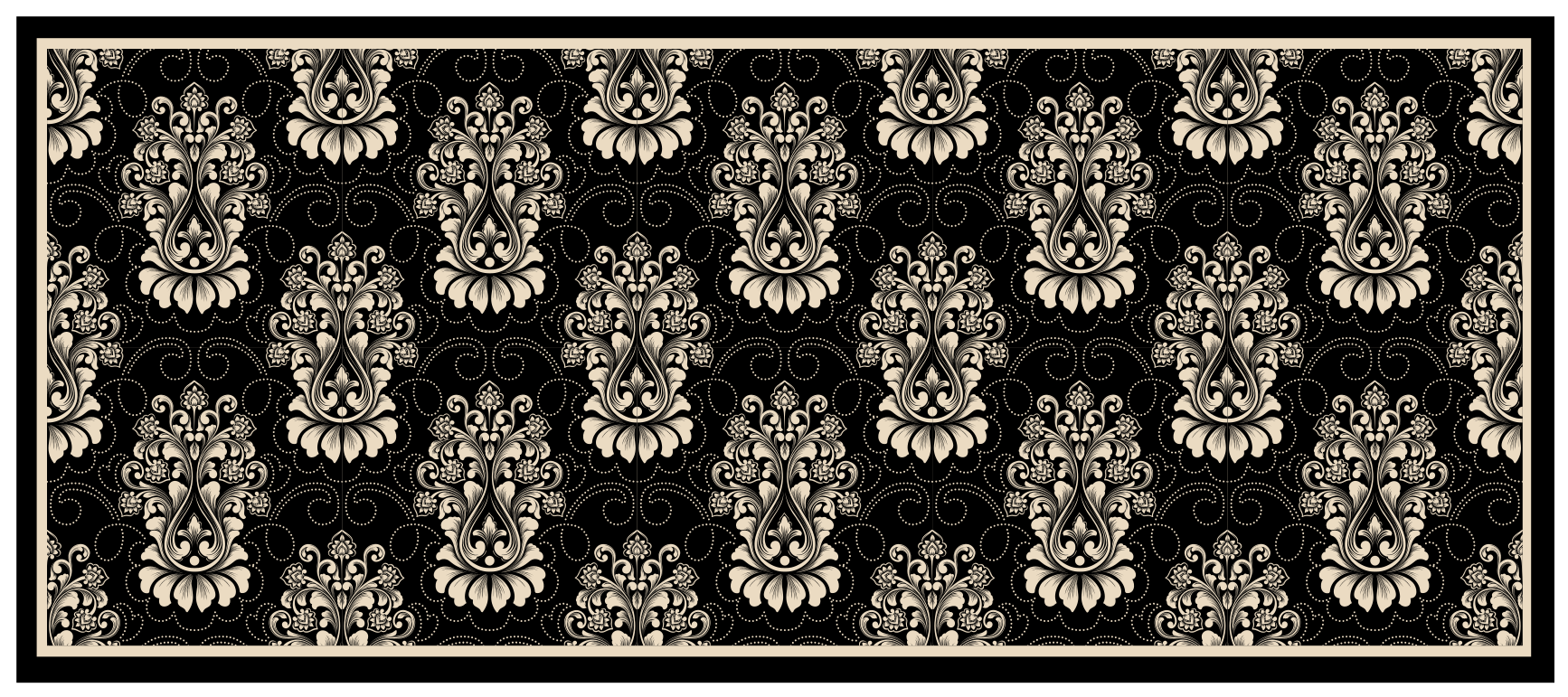 Tapis vinyle rétro motif floral baroque - TenStickers