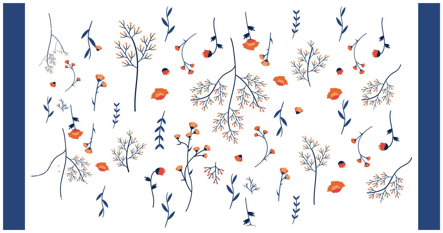 Tapis vinyle fleurs et plantes motif botanique d'automne - TenStickers