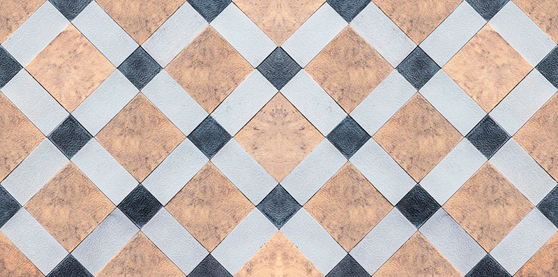 Tapis vinyle carreaux de ciment revêtement de sol en damier - TenStickers