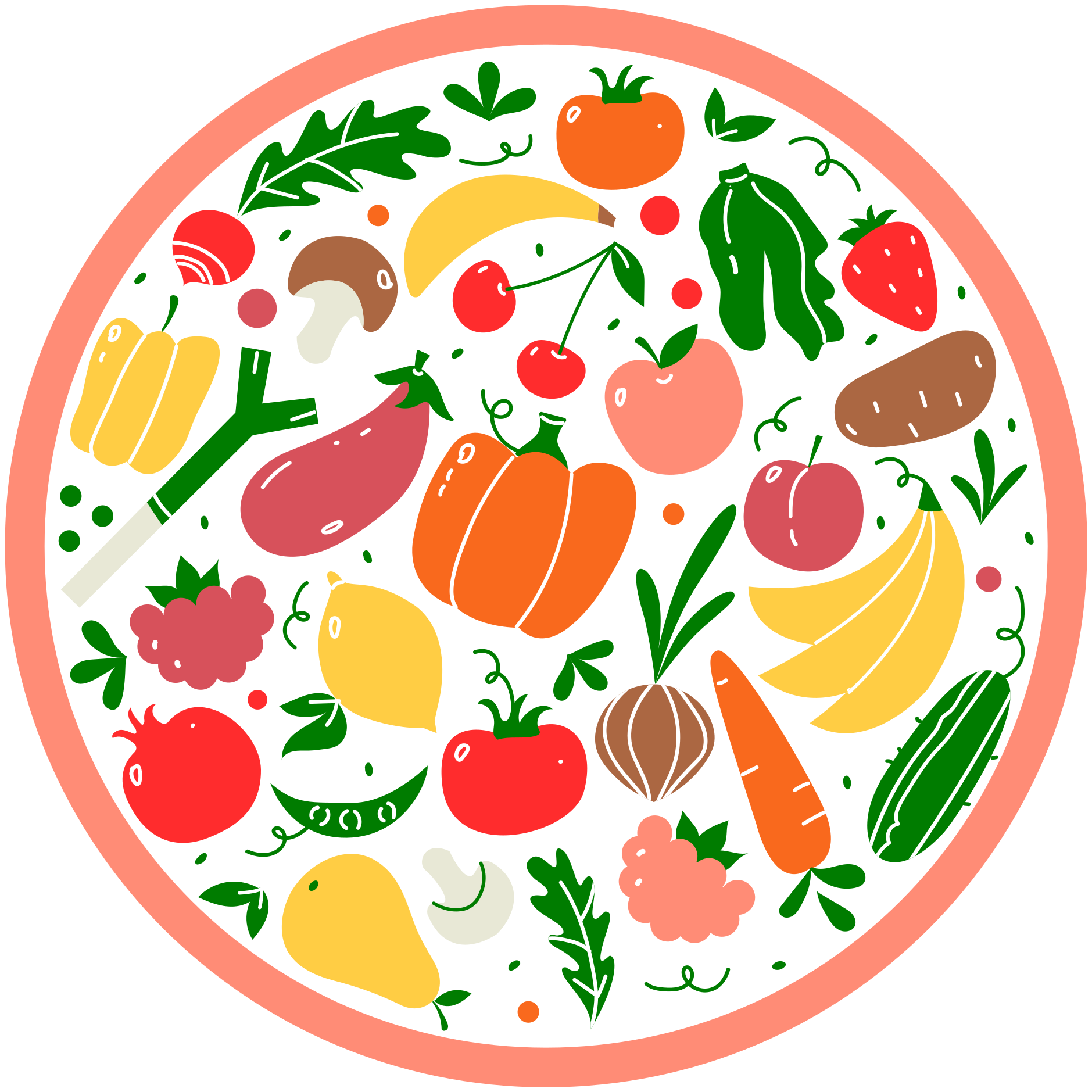 Tapis vinyle fleurs et plantes motif de fruits colorés - TenStickers