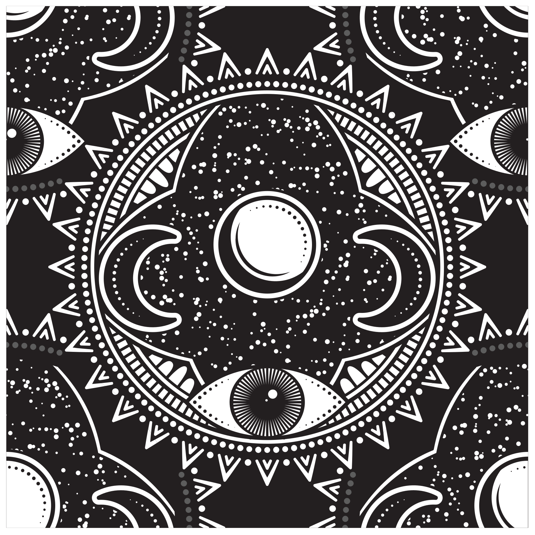 Tapis vinyle mandala motif mandala céleste - TenStickers