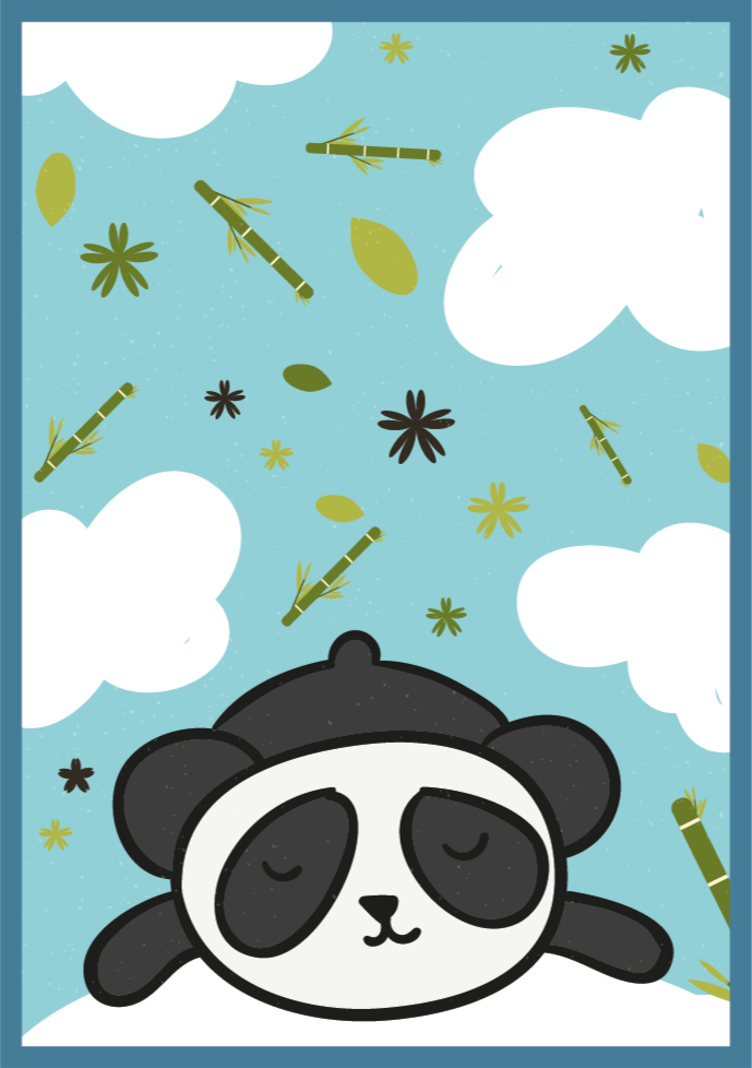 Tapis vinyle pour enfants paysage de rêve de panda - TenStickers