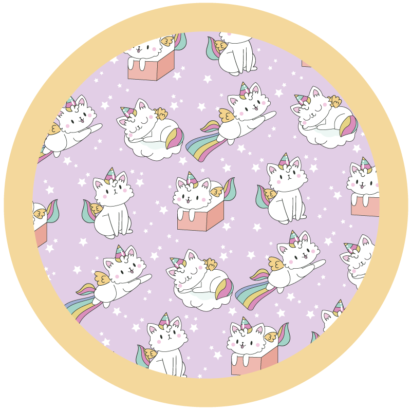 Tapis vinyle motif de chats licornes - TenStickers