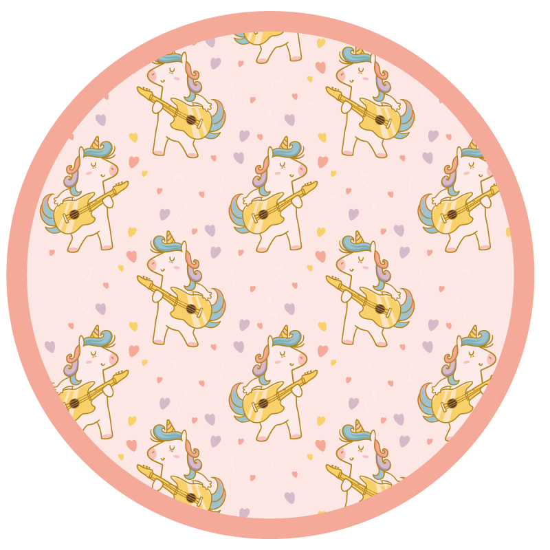 Tapis vinyle pour enfants cercle de danse de la licorne - TenStickers