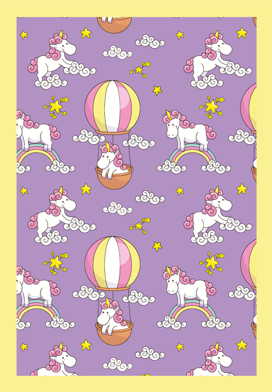 Tapis vinyle pour enfants motif de licorne ludique - TenStickers