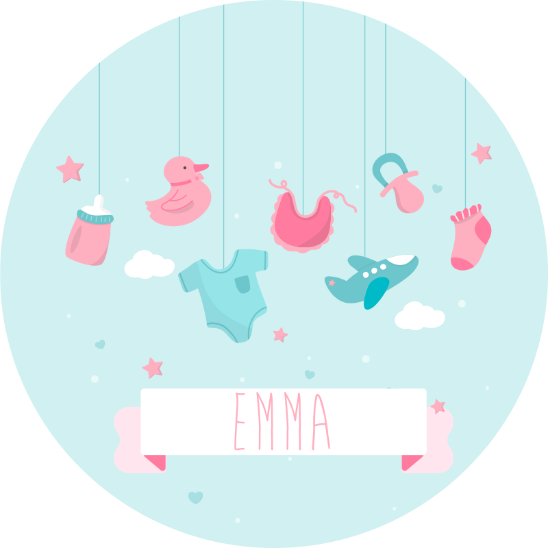 Tapis vinyle chambre bébé crèche personnalisée - TenStickers