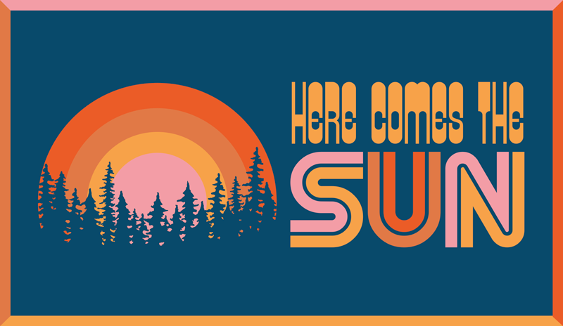 Tapis vinyle citation scène de silhouette de lever de soleil - TenStickers