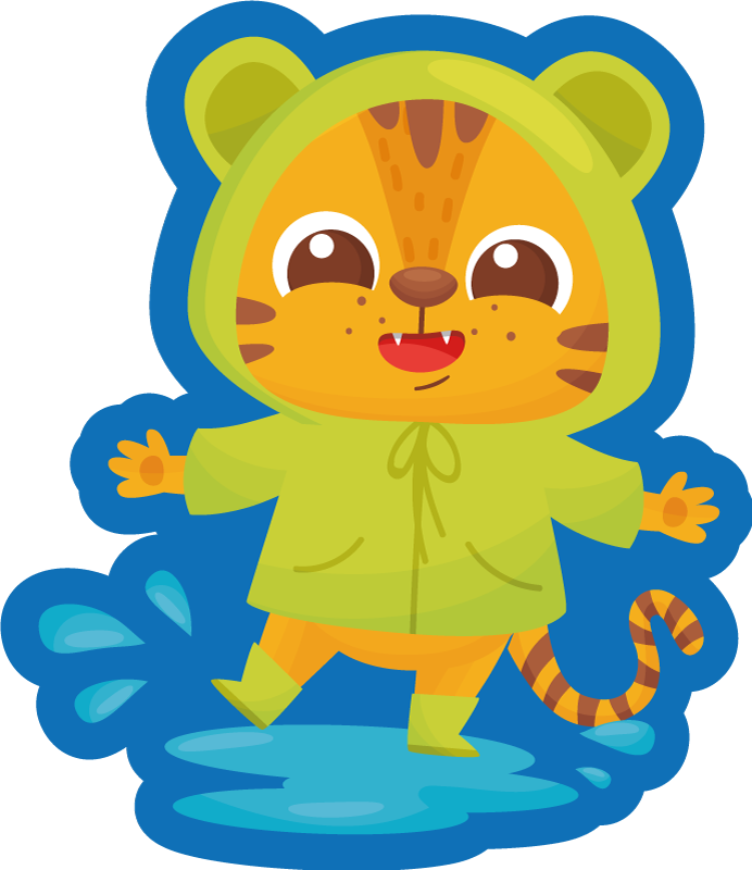 Tapis vinyle pour enfants tigre de dessin animé - TenStickers