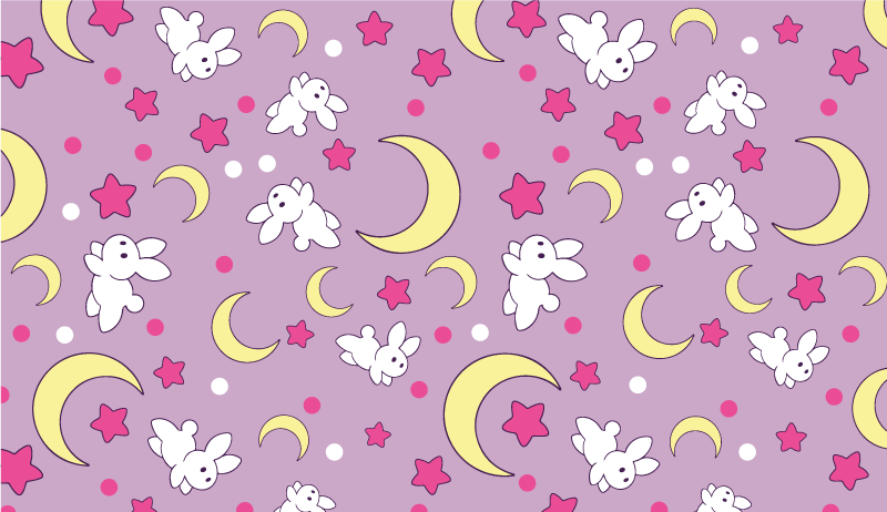 Tapis vinyle pour enfants motif de lapin nocturne - TenStickers