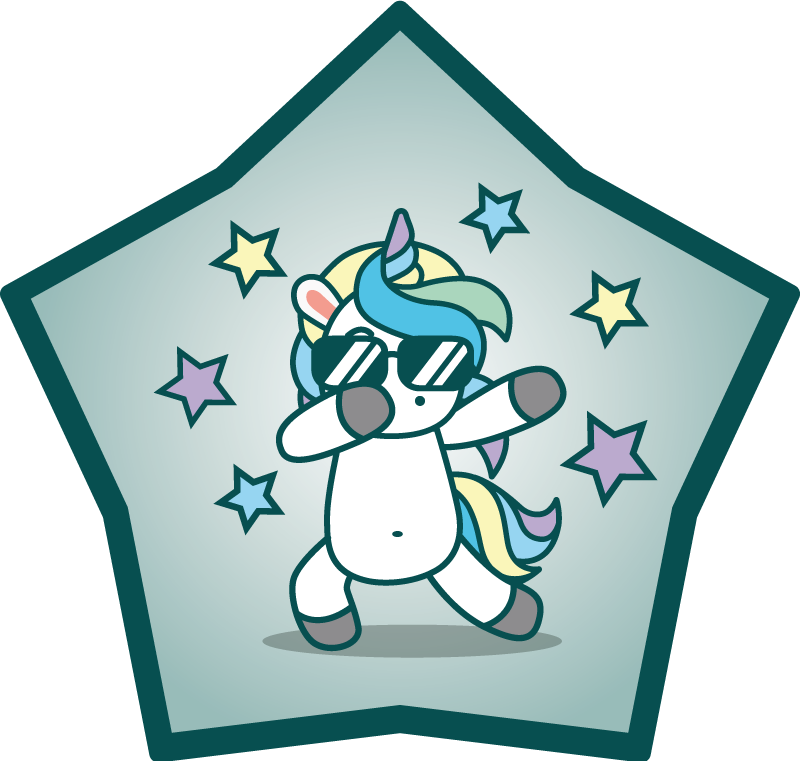 Tapis vinyle pour enfants étoile licorne cool - TenStickers