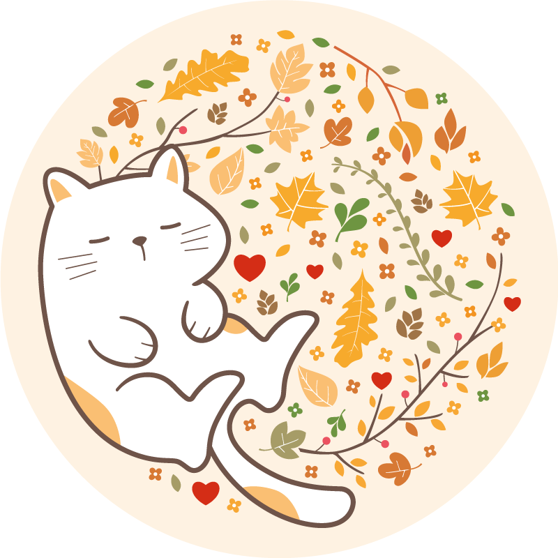 Tapis vinyle autres tapis illustration de chat automne - TenStickers