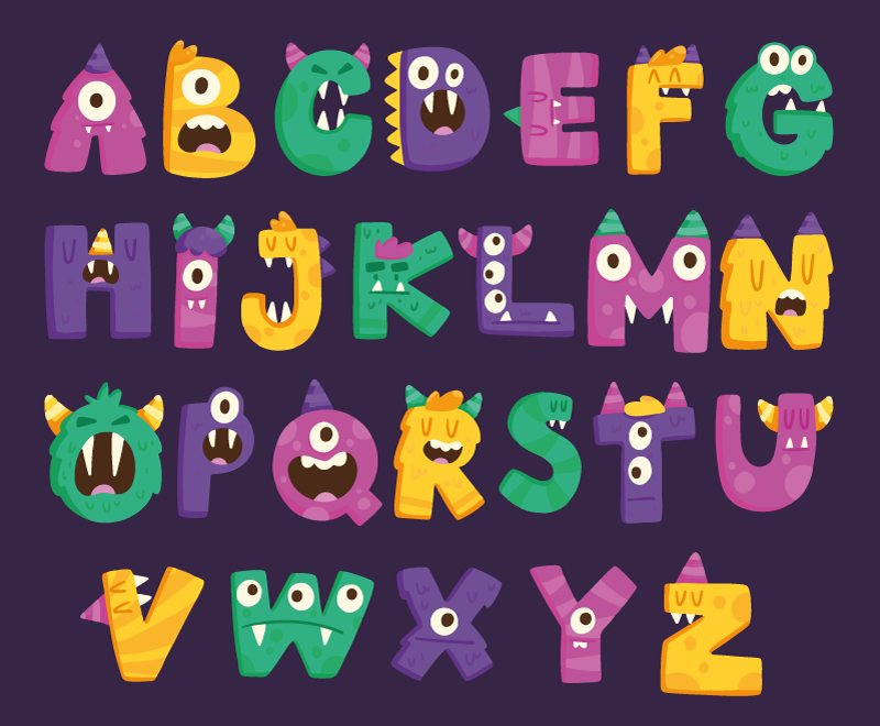 Tapis vinyle alphabet monstres de l'alphabet - TenStickers