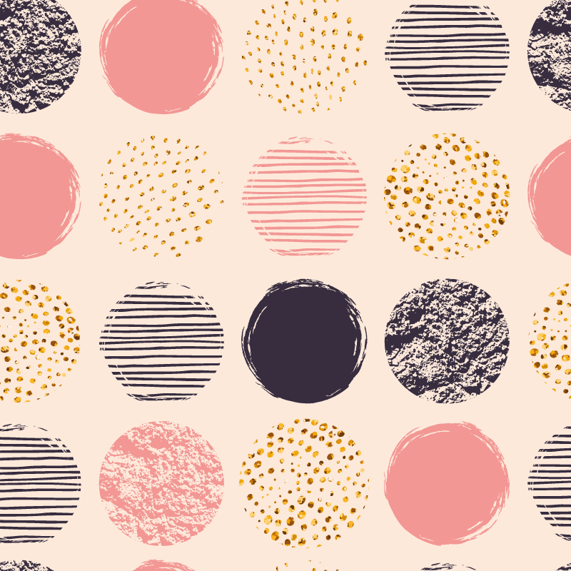 Tapis vinyles géométriques ensemble à pois - TenStickers