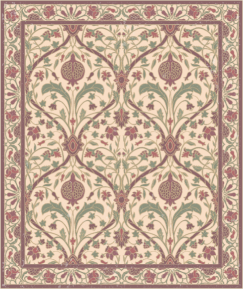 Tapis vinyle rétro motif floral orné - TenStickers