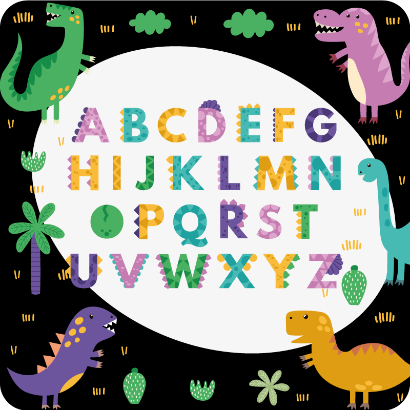 Tapis vinyle alphabet récréation éducative colorée - TenStickers