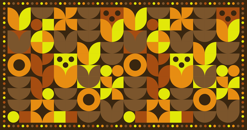 Tapis vinyle carreaux de ciment design rétro - TenStickers