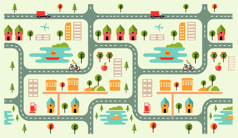 Tapis vinyle autres tapis routes de ville à jouer - TenStickers