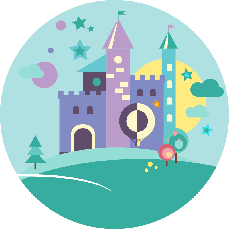Tapis vinyle pour enfants jeu de château fantastique - TenStickers