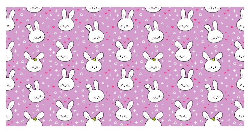 Tapis vinyle chambre bébé modèles de lapin - TenStickers