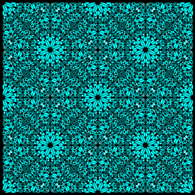 Tapis vinyle turquoise tableau floral géométrique - TenStickers