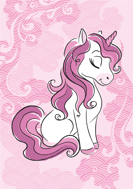 Tapis vinyle pour enfants licorne enchantée - TenStickers