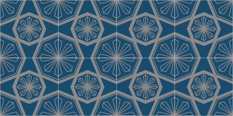 Tapis vinyle carreaux de ciment superbe motif géométrique - TenStickers