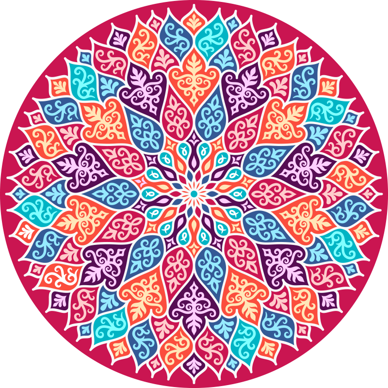 Tapis vinyle mandala motif mandala coloré - TenStickers
