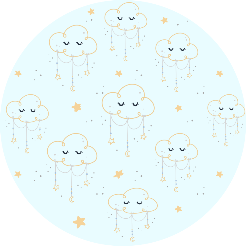Tapis vinyle chambre bébé motif nuageux de rêve - TenStickers