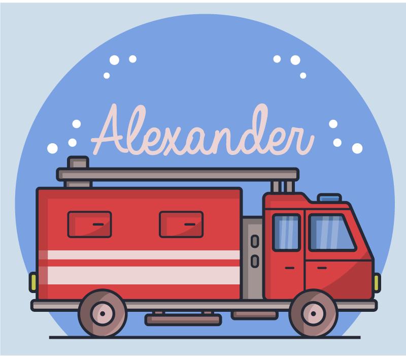 Tapis vinyle personnalisé camion de pompiers sur mesure - TenStickers