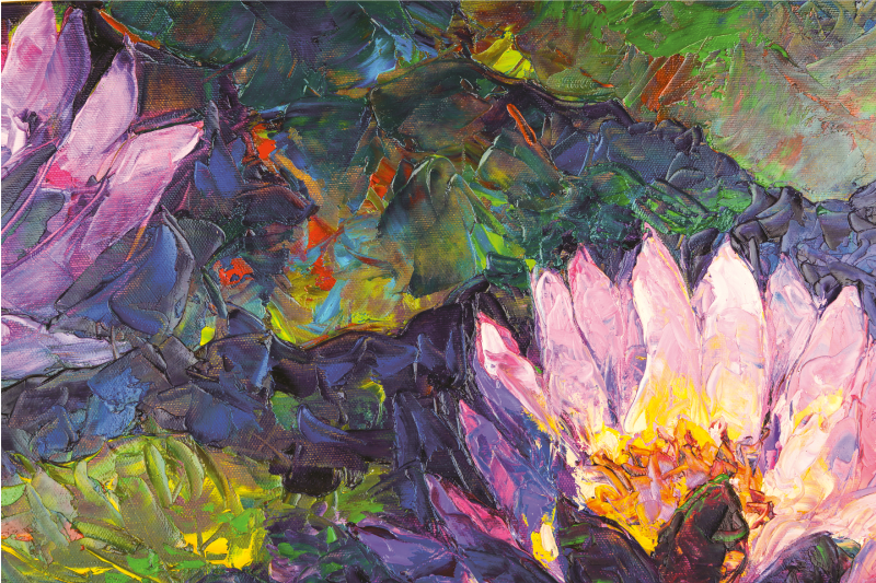 Tapis vinyle fleurs et plantes floraux impressionnistes - TenStickers