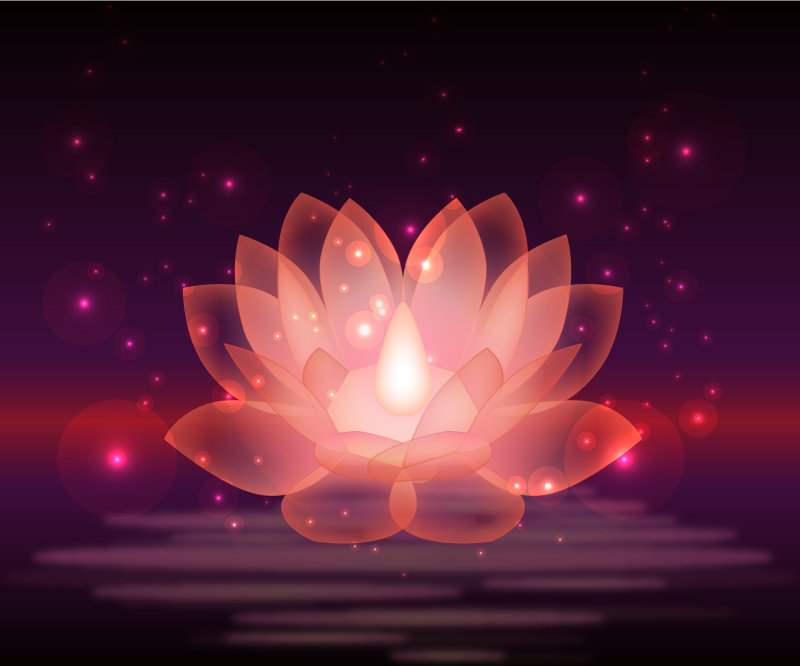 Tapis vinyle mandala conception de lotus cosmique - TenStickers