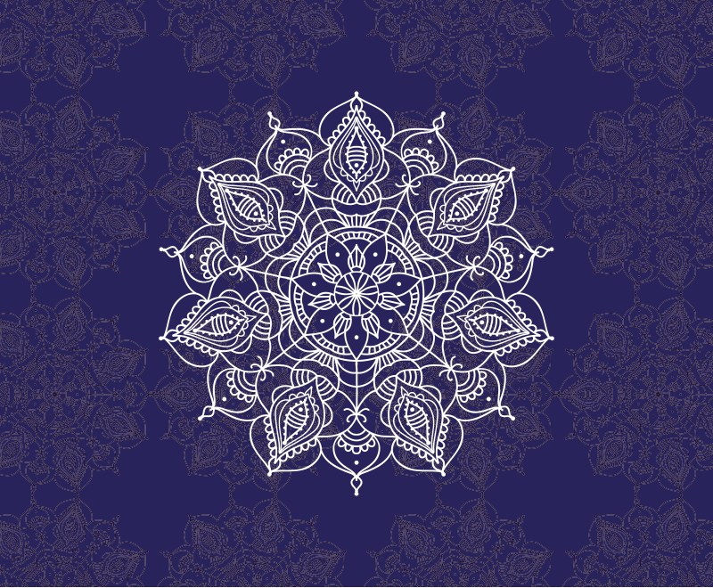 Tapis vinyle mandala design floral complexe - TenStickers