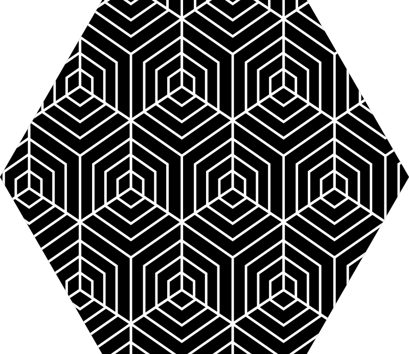 Tapis vinyles géométriques labyrinthe hexagonal - TenStickers