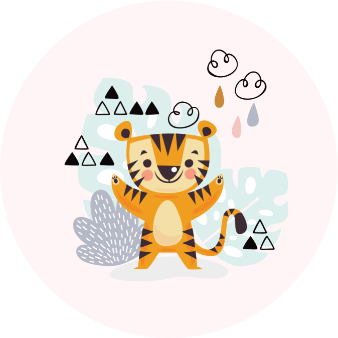 Tapis vinyle chambre bébé tigre joyeux - TenStickers